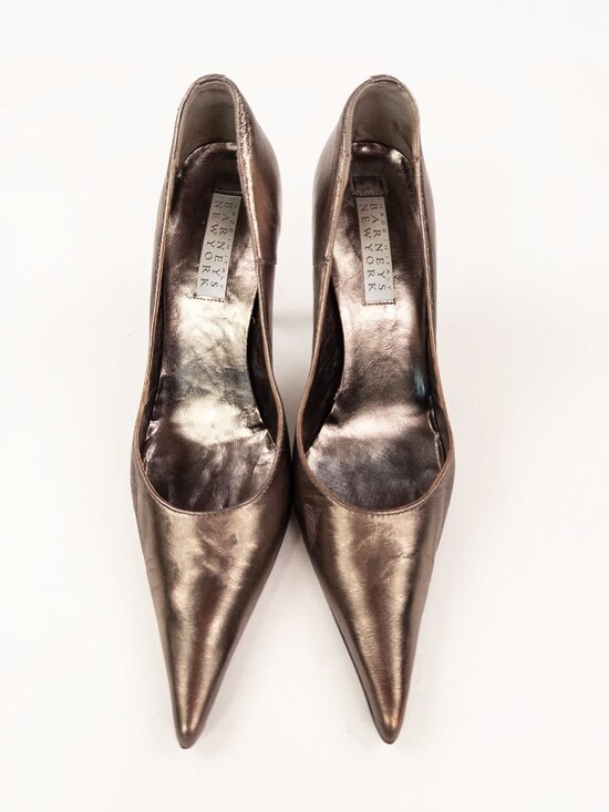 Barneys New York Shoes - Barneys New York Audrey Dark Bronze Metallic Pointed Toe Pumps Made in Italy